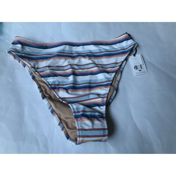 Shade & Shore Women’s High Waist High Leg Cheeky Bikini Bottom size M NWT! - Picture 1 of 9